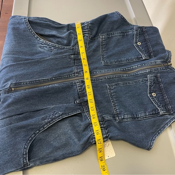 NWT Free People We The Free Cloud Nine Jumpsuit Cargo Large Denim Blue Relaxed - Picture 13 of 16